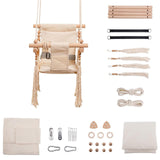 Maxbell Baby Swing Chair Wooden Nursery Swing Hammock for Park Backyard Bedroom