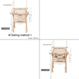 Maxbell Baby Swing Chair Wooden Nursery Swing Hammock for Park Backyard Bedroom