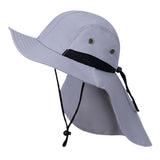 Maxbell Fishing Hat Outdoor Breathable Sun Protective Hunting Sun Hat with Neck Flap Light Gray