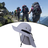 Maxbell Fishing Hat Outdoor Breathable Sun Protective Hunting Sun Hat with Neck Flap Light Gray