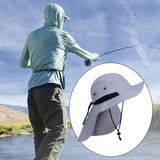 Maxbell Fishing Hat Outdoor Breathable Sun Protective Hunting Sun Hat with Neck Flap Light Gray