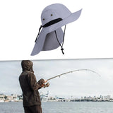 Maxbell Fishing Hat Outdoor Breathable Sun Protective Hunting Sun Hat with Neck Flap Light Gray