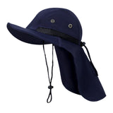 Maxbell Fishing Hat Outdoor Breathable Sun Protective Hunting Sun Hat with Neck Flap Deep Blue