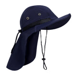 Maxbell Fishing Hat Outdoor Breathable Sun Protective Hunting Sun Hat with Neck Flap Deep Blue