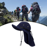 Maxbell Fishing Hat Outdoor Breathable Sun Protective Hunting Sun Hat with Neck Flap Deep Blue