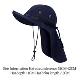 Maxbell Fishing Hat Outdoor Breathable Sun Protective Hunting Sun Hat with Neck Flap Deep Blue