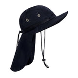 Maxbell Fishing Hat Outdoor Breathable Sun Protective Hunting Sun Hat with Neck Flap Black