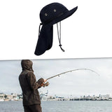 Maxbell Fishing Hat Outdoor Breathable Sun Protective Hunting Sun Hat with Neck Flap Black