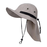 Maxbell Fishing Hat Outdoor Breathable Sun Protective Hunting Sun Hat with Neck Flap Khaki