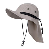 Maxbell Fishing Hat Outdoor Breathable Sun Protective Hunting Sun Hat with Neck Flap Khaki