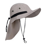 Maxbell Fishing Hat Outdoor Breathable Sun Protective Hunting Sun Hat with Neck Flap Khaki