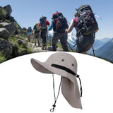 Maxbell Fishing Hat Outdoor Breathable Sun Protective Hunting Sun Hat with Neck Flap Khaki