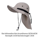 Maxbell Fishing Hat Outdoor Breathable Sun Protective Hunting Sun Hat with Neck Flap Khaki