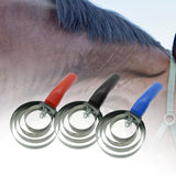 Maxbell 4 Rings Curry Comb Convenient Multifunctional Horse Brush for Dog Goat Sheep Red