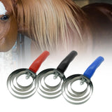 Maxbell 4 Rings Curry Comb Convenient Multifunctional Horse Brush for Dog Goat Sheep Red