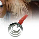 Maxbell 4 Rings Curry Comb Convenient Multifunctional Horse Brush for Dog Goat Sheep Red