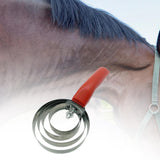 Maxbell 4 Rings Curry Comb Convenient Multifunctional Horse Brush for Dog Goat Sheep Red