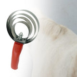 Maxbell 4 Rings Curry Comb Convenient Multifunctional Horse Brush for Dog Goat Sheep Red