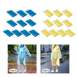 Maxbell 10x Emergency Raincoats Camping with Drawstring Hood Disposable Rain Ponchos Blue
