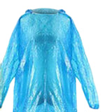 Maxbell 10x Emergency Raincoats Camping with Drawstring Hood Disposable Rain Ponchos Blue
