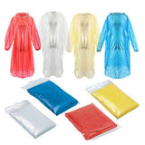 Maxbell 10x Emergency Raincoats Camping with Drawstring Hood Disposable Rain Ponchos Yellow
