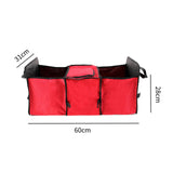 Maxbell Car Trunk Storage Box Waterproof Grocery Organizer for Outdoor Picnic Travel Red