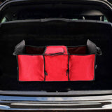 Maxbell Car Trunk Storage Box Waterproof Grocery Organizer for Outdoor Picnic Travel Red