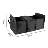 Maxbell Car Trunk Storage Box Waterproof Grocery Organizer for Outdoor Picnic Travel Black