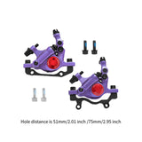 Maxbell Hydraulic Disc Brakes Set Line Pull for Mountain Bike Cycling Electric Bikes Violet