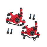 Maxbell Hydraulic Disc Brakes Set Line Pull for Mountain Bike Cycling Electric Bikes Red