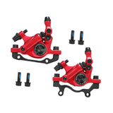 Maxbell Hydraulic Disc Brakes Set Line Pull for Mountain Bike Cycling Electric Bikes Red