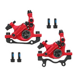 Maxbell Hydraulic Disc Brakes Set Line Pull for Mountain Bike Cycling Electric Bikes Red