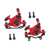 Maxbell Hydraulic Disc Brakes Set Line Pull for Mountain Bike Cycling Electric Bikes Red