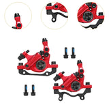 Maxbell Hydraulic Disc Brakes Set Line Pull for Mountain Bike Cycling Electric Bikes Red