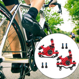 Maxbell Hydraulic Disc Brakes Set Line Pull for Mountain Bike Cycling Electric Bikes Red