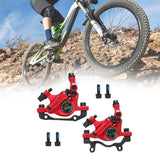 Maxbell Hydraulic Disc Brakes Set Line Pull for Mountain Bike Cycling Electric Bikes Red