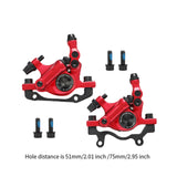 Maxbell Hydraulic Disc Brakes Set Line Pull for Mountain Bike Cycling Electric Bikes Red