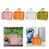 Maxbell Foldable Picnic Basket Medium Shopping Basket for Barbecue Household Outdoor Pink