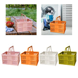 Maxbell Foldable Picnic Basket Medium Shopping Basket for Barbecue Household Outdoor Pink