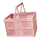 Maxbell Foldable Picnic Basket Medium Shopping Basket for Barbecue Household Outdoor Pink