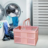 Maxbell Foldable Picnic Basket Medium Shopping Basket for Barbecue Household Outdoor Pink