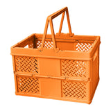 Maxbell Foldable Picnic Basket Medium Shopping Basket for Barbecue Household Outdoor Orange