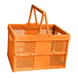 Maxbell Foldable Picnic Basket Medium Shopping Basket for Barbecue Household Outdoor Orange