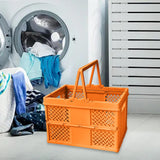 Maxbell Foldable Picnic Basket Medium Shopping Basket for Barbecue Household Outdoor Orange