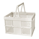 Maxbell Foldable Picnic Basket Medium Shopping Basket for Barbecue Household Outdoor White