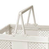 Maxbell Foldable Picnic Basket Medium Shopping Basket for Barbecue Household Outdoor White