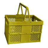 Maxbell Foldable Picnic Basket Medium Shopping Basket for Barbecue Household Outdoor Green
