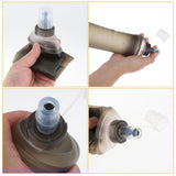 Maxbell Foldable TPU Soft Flask Water Bottle with Mouthpeice Cover for Outdoor Sport 500ml