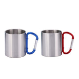 Maxbell Camping Cup with Hook Handle Backpacking Trips Portable Hiking Carabiner Mug Blue Handle