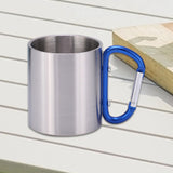 Maxbell Camping Cup with Hook Handle Backpacking Trips Portable Hiking Carabiner Mug Blue Handle